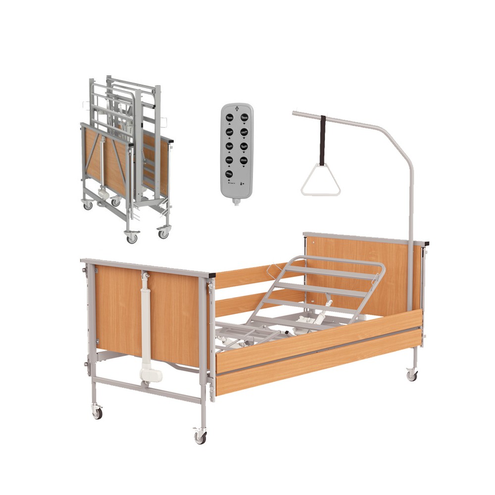 Medilife Steel - łóżko rehalibiltacyjne medyczne elektryczne. 90x200cm do 215kg, stelaż stalowy