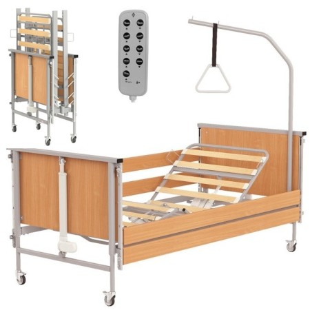 Medilife Care - łóżko rehalibiltacyjne medyczne elektryczne. 90x200cm do 215kg, stelaż drewniany