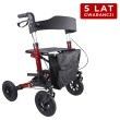 MEDILIFE GRAND BALKONIK CHODZIK DLA SENIORA TERENOWY Z SIEDZISKIEM - RED