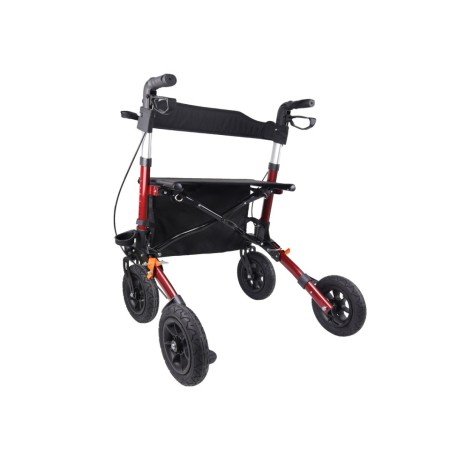 MEDILIFE GRAND BALKONIK CHODZIK DLA SENIORA TERENOWY Z SIEDZISKIEM - RED