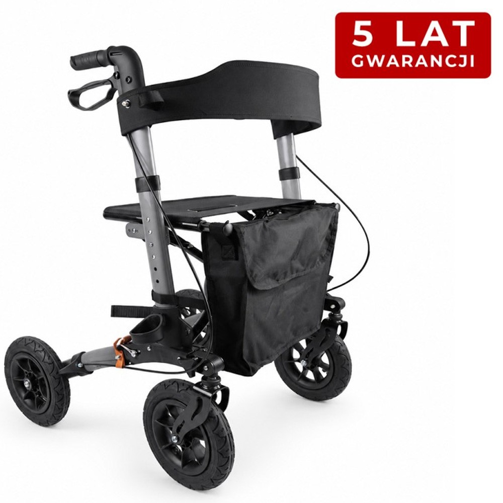 MEDILIFE GRAND BALKONIK CHODZIK DLA SENIORA TERENOWY Z SIEDZISKIEM - GREY