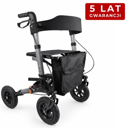 MEDILIFE GRAND BALKONIK CHODZIK DLA SENIORA TERENOWY Z SIEDZISKIEM - GREY